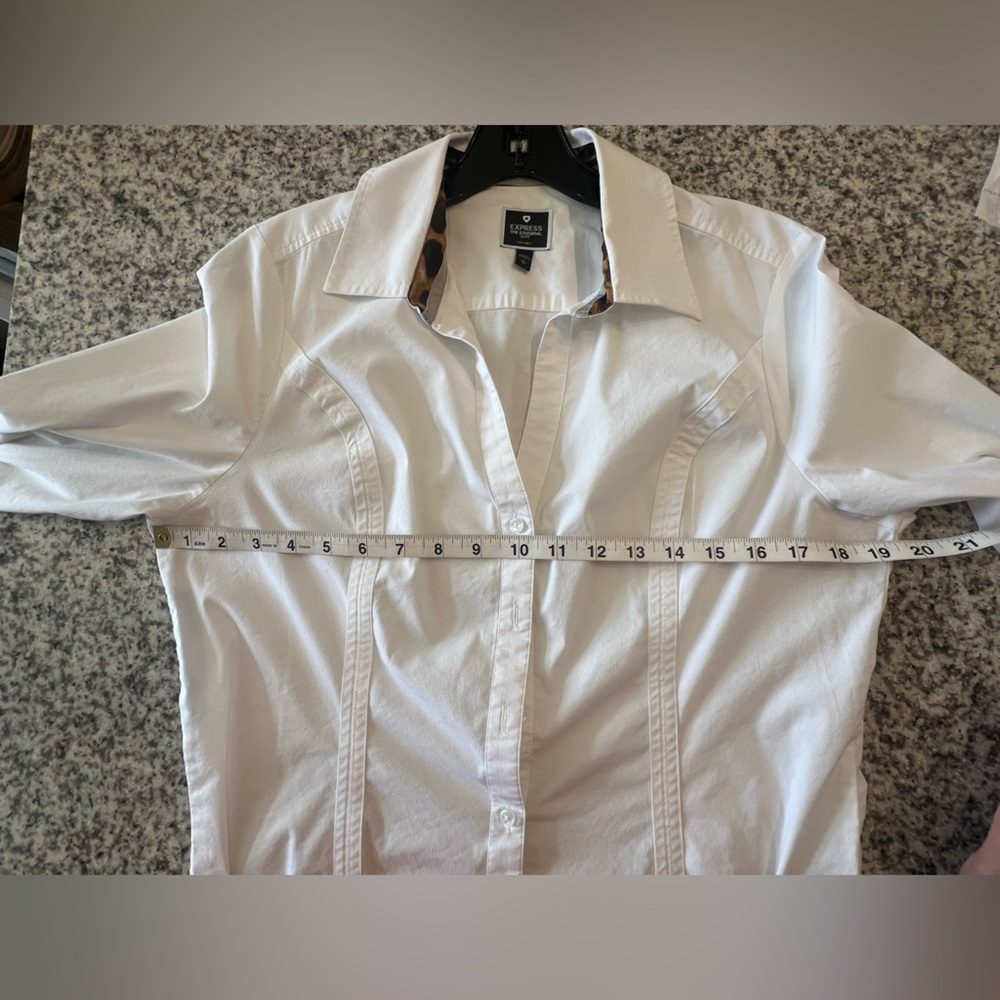 Express The Essential White Button Down Tailored … - image 5